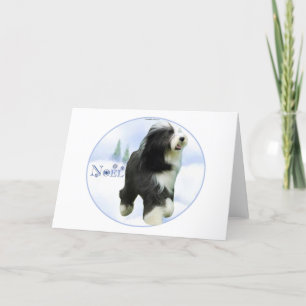Noel Bearded Collie Feestdagen Kaart