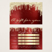 Noël Beauté Or Confetti Cadeau Bourgogne Rouge (Devant & derrière)