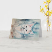 Noël Bébé Animaux Fox Carte de voeux de vacances (Fleur jaune)