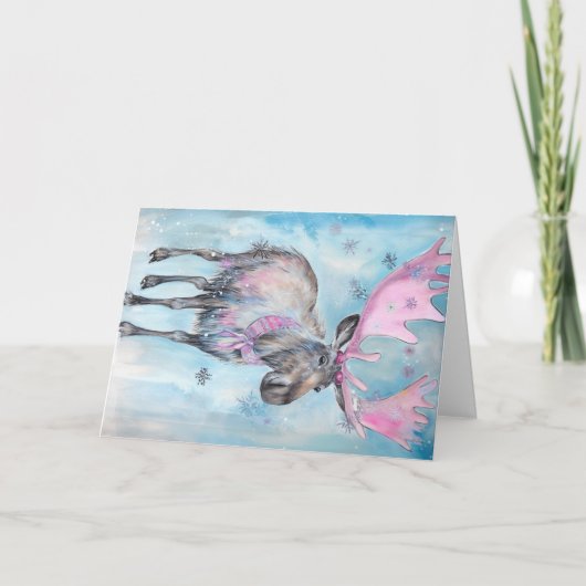 Noël Bébé Animaux Moose Carte de voeux (Devant)