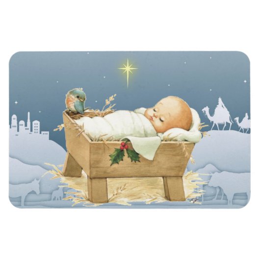 Noël Bébé Jésus Nativité 4 x 6 Magnet (Horizontal)
