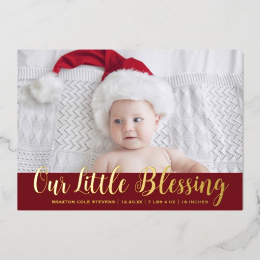 Noël Bénédiction bébé Faire-part de naissance de v (Recto)