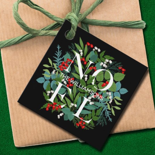 NOEL Berries Greenery Holiday Black Bedankjes Labels