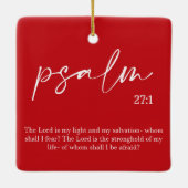 Noël Bible Rouge Verse Ornement en céramique (Dos)