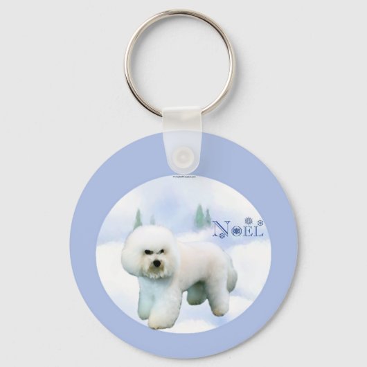 Noel Bichon Frise - Gepersonaliseerd Sleutelhanger (Voorkant)
