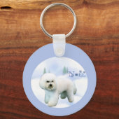 Noel Bichon Frise - Gepersonaliseerd Sleutelhanger (Achterkant)