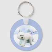 Noel Bichon Frise - Gepersonaliseerd Sleutelhanger (Achterkant)