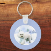 Noel Bichon Frise Sleutelhanger (Voorkant)