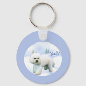 Noel Bichon Frise Sleutelhanger (Achterkant)