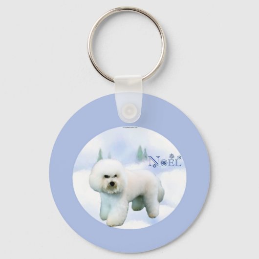 Noel Bichon Frise Sleutelhanger (Achterkant)