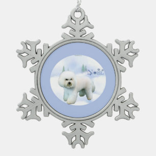 Noel Bichon Frise Tin Sneeuwvlok Ornament