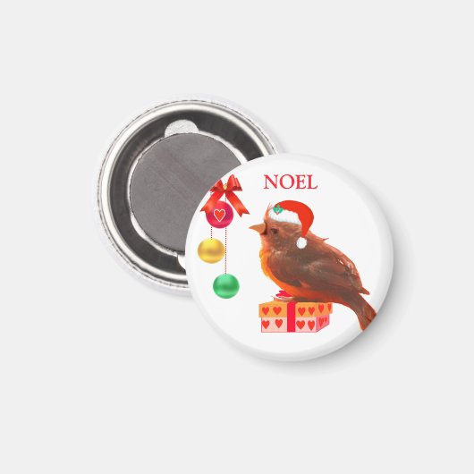 Noel Bird Magnet Magneet (Voorkant / Achterkant)