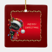Noël Black Cat Ornement de Noël (Dos)