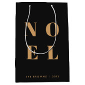 Noel Black en Gold | Trendy stijlvolle kerst Medium Cadeauzakje (Voorkant)