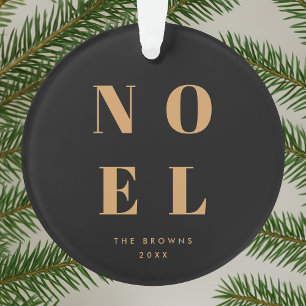 Noel Black en Gold Trendy stijlvolle kerst Ornament