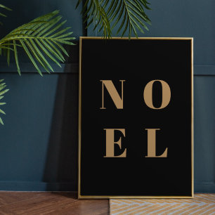 Noel Black en Gold Trendy stijlvolle kerst Poster