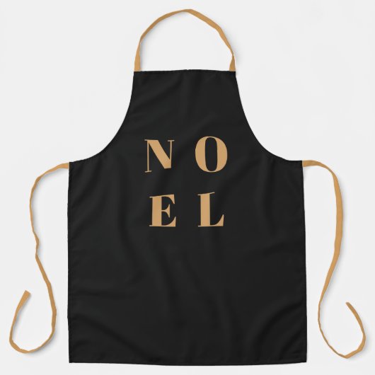 Noel Black en Gold | Trendy stijlvolle kerst Schort (Voorkant)