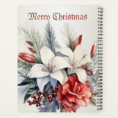 Noël Blanc Fleurs Rouges Vacances Élégant (Dos)