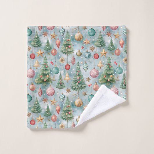 Noël bleu monogramme (Gant de toilette)