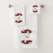 Noël Boho Chic Floral Branche Marbre Monogramme (En situation)