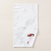 Noël Boho Chic Floral Branche Marbre Monogramme (Serviette à main)