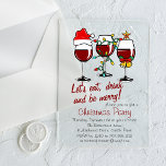 Noël Boissons Cocktails Vins Lunettes<br><div class="desc">Cocktails Cocktails Vins Lunettes de Vin Fête de Noël Acrylique Invitations comprend des verres à vin festifs avec cloches, lampes de Noël et chapeau de Père Noël. Ci-dessous, modifiez les détails pour refléter vos informations d'invitation de fête de Noël sur un arrière - plan opaque. Créé par Evco Holidays www.zazzle.com/store/evcoholidays...</div>