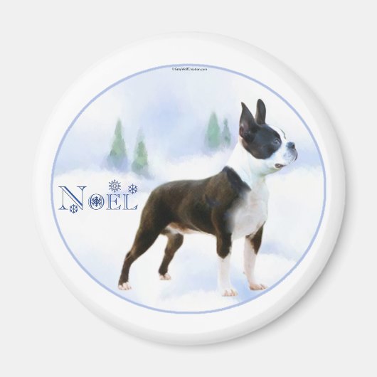 Noel Boston Terrier Magnet Magneet (Voorkant)