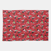 Noël Boston Terrier Serviette de cuisine (Horizontal)