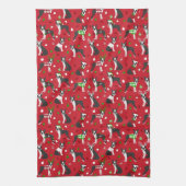 Noël Boston Terrier Serviette de cuisine (Vertical)