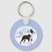 Noel Boston Terrier Sleutelhanger (Voorkant)