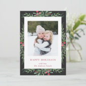 Noël Botaniques Carte photo de vacances (Debout devant)