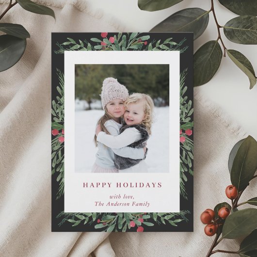 Noël Botaniques Carte photo de vacances