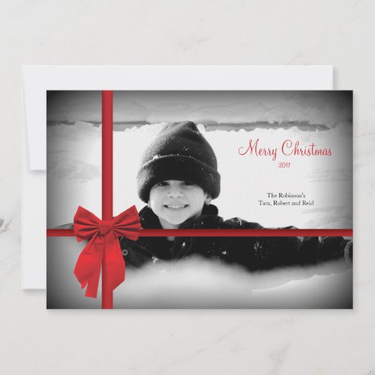 Noël Bow Carte photo de vacances (Devant)