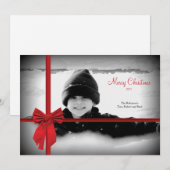Noël Bow Carte photo de vacances (Devant / Derrière)