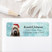 Noël Briard Chien Retour Adresse Étiquettes (En situation)