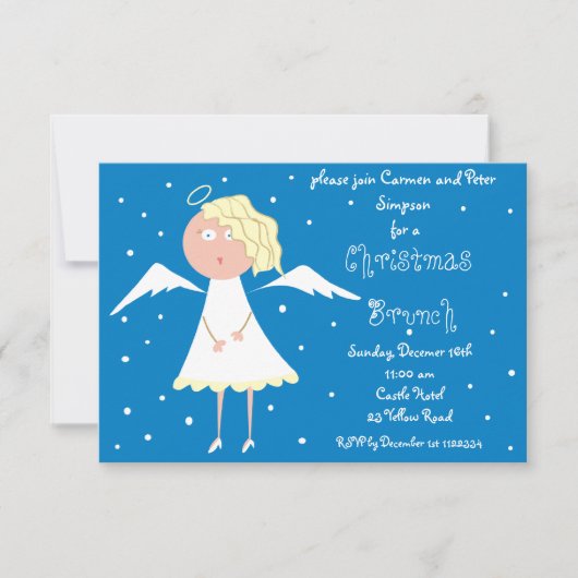 Noël Brunch Angel Invitations (Devant)
