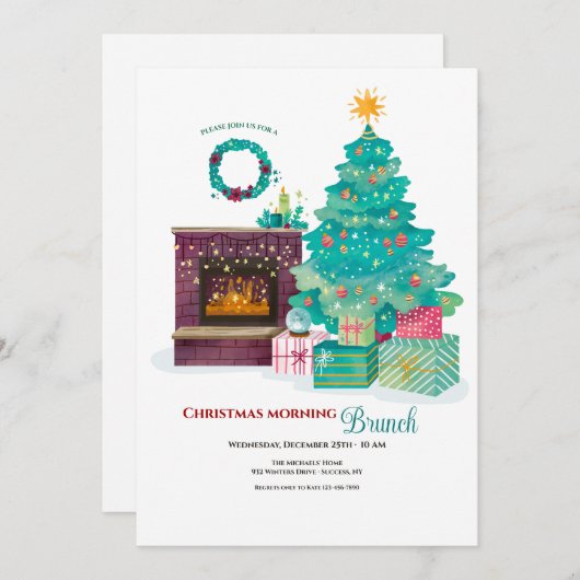 Noël Brunch Invitation (Devant / Derrière)