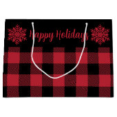 Noël Buffalo Check Red SF Grand sac cadeau (Devant)