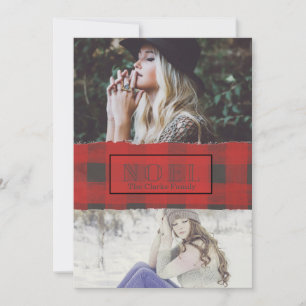 Noel Buffalo twee foto controleren Feestdagenkaart