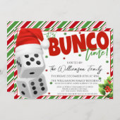 Noël Bunco Nuit Invitation Dice Party Invitation (Devant / Derrière)