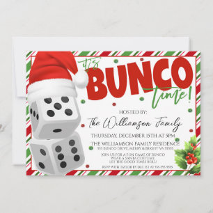 Noël Bunco Nuit Invitation Dice Party Invitation