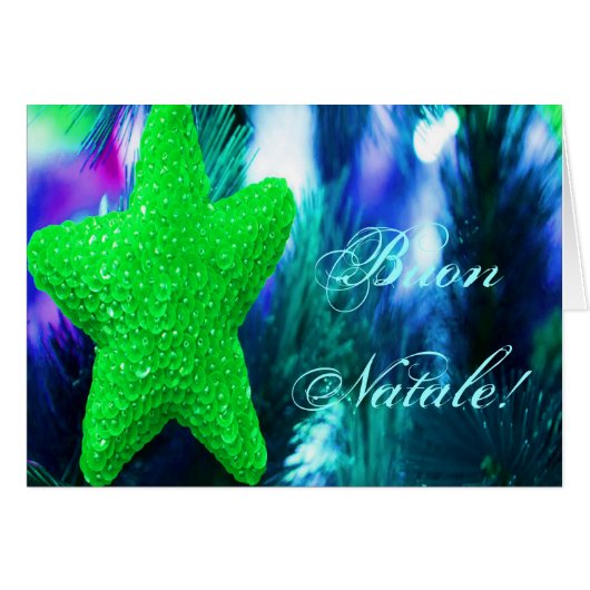 Noël Buon Natale Green Christmas Star I (Devant horizontal)