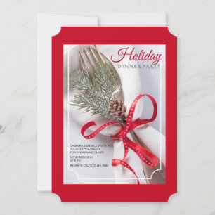 Noël Cadre Dîner Invitation