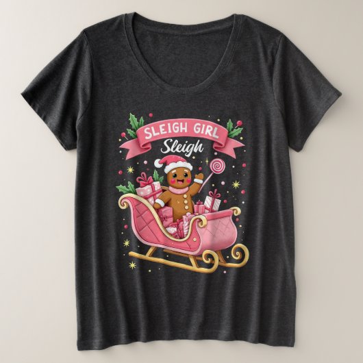 Noël Candy Sleigh Girl Gingerbread Fête (Design devant)