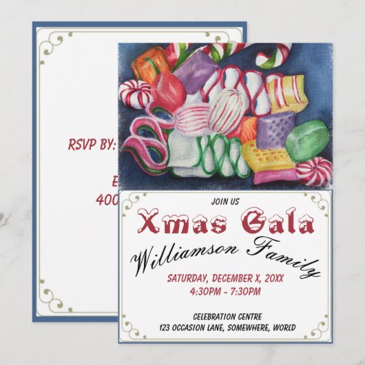 NOËL CANDY XMAS GALA INVITATION (Devant / Derrière)