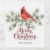 Noël Cardinal Vacances Étiquette (Étiquettes simples)