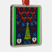 Noël carré premium ornement bleu vert foncé (Droite)