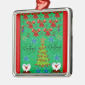 Noël carré premium ornement vert (Gauche)