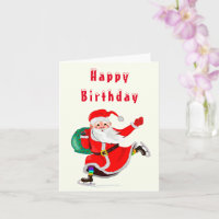 Noël Carte d'anniversaire Père Noël avec cadeau