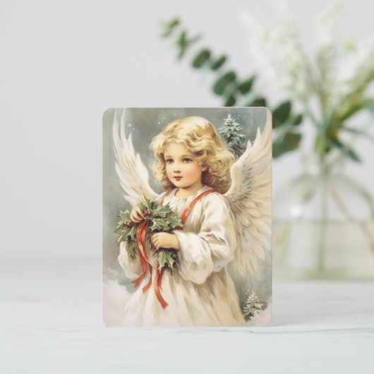 noël carte de beauté vintage angel (Debout devant)